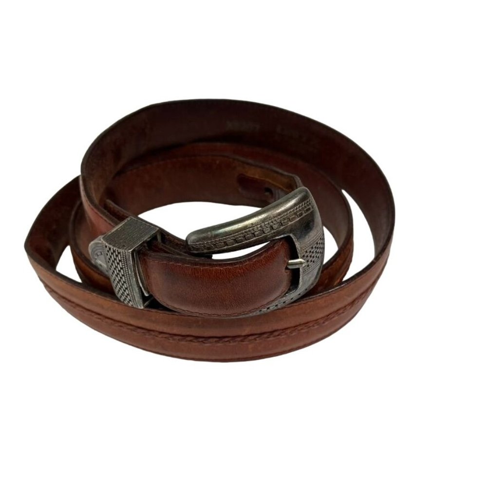 Onyx by Brighton Men's Salina Brown Braided Western Belt Size:46